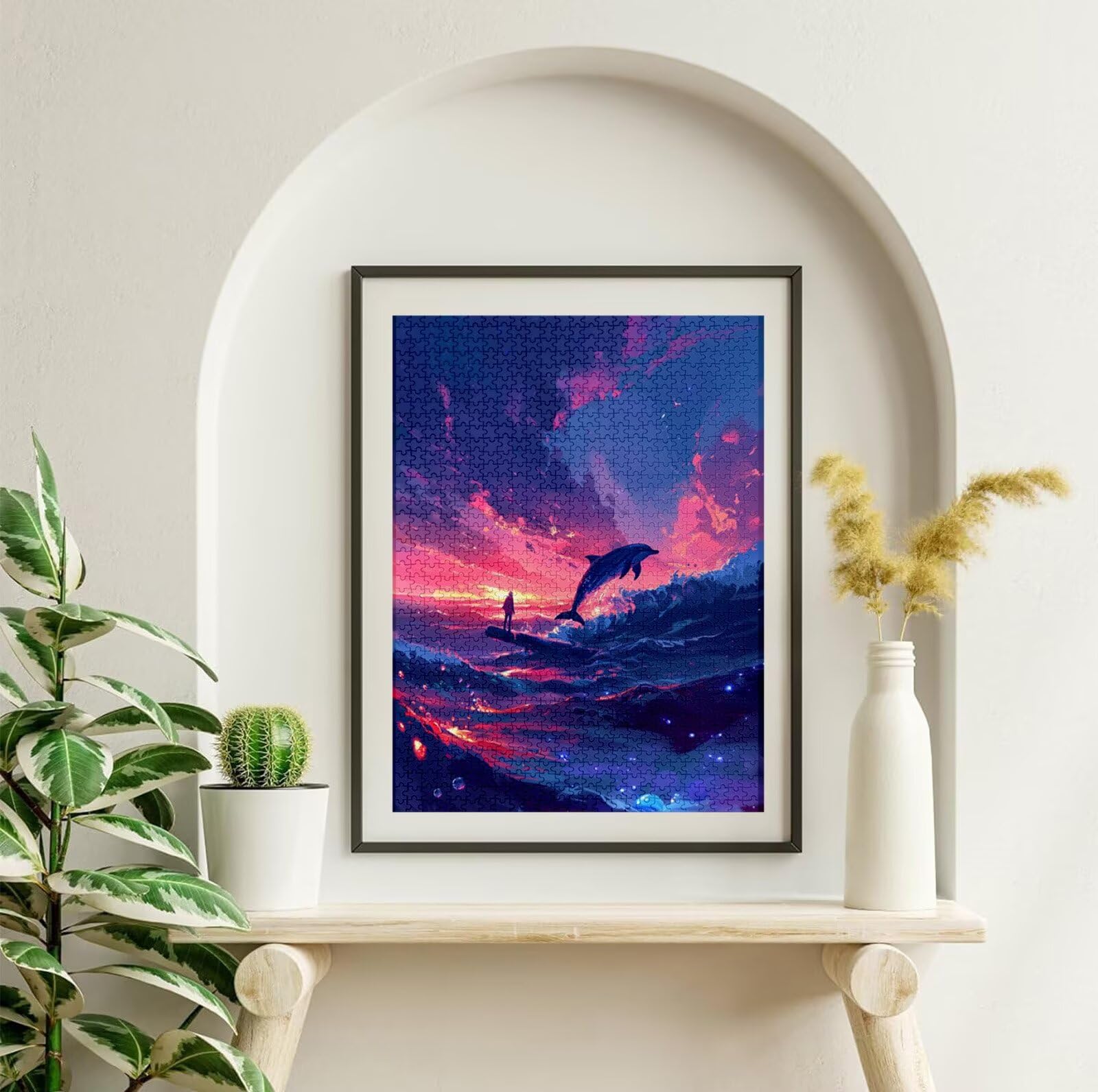 Puzzle 3000 sztuk Delfin, Ocean Puzzle 3000 sztuk dla dorosłych i nastolatków, drewniane puzzle z wykwintnym opakowaniem, rodzinne gry edukacyjne, prezenty świąteczne do domu H-6029