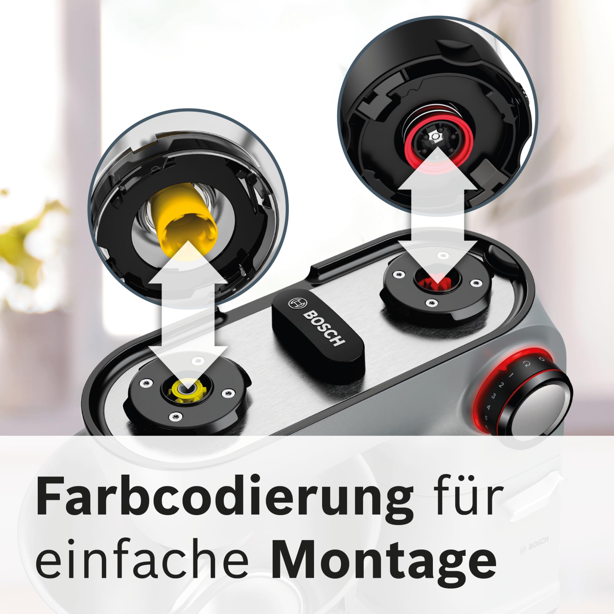 Bosch Küchenmaschine Serie 8 MUM9DT5S41, Edelstahl-Schüssel 5,5 L, integrierter Timer, ohne Waage, diverses Zubehör, Planetenrührwerk, Profi-Knethaken, Schlag-, Silikonbesen Edelstahl, 1600 W, silber
