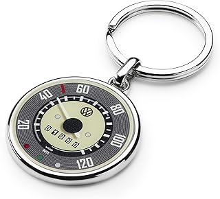 Volkswagen 1K6087010B Tachometer VW T1 Bulli Keyring, silver, Retro