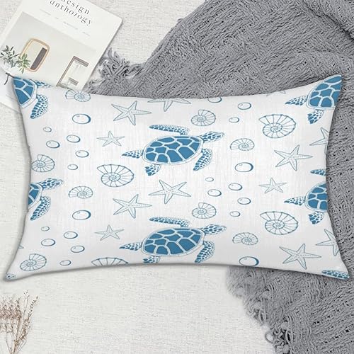 Miniatura 7 de Juego de 2 fundas de almohada de tortuga de 12 x 20 pulgadas con cremallera y cremallera para sofá, dormitorio, automóvil, sala de estar