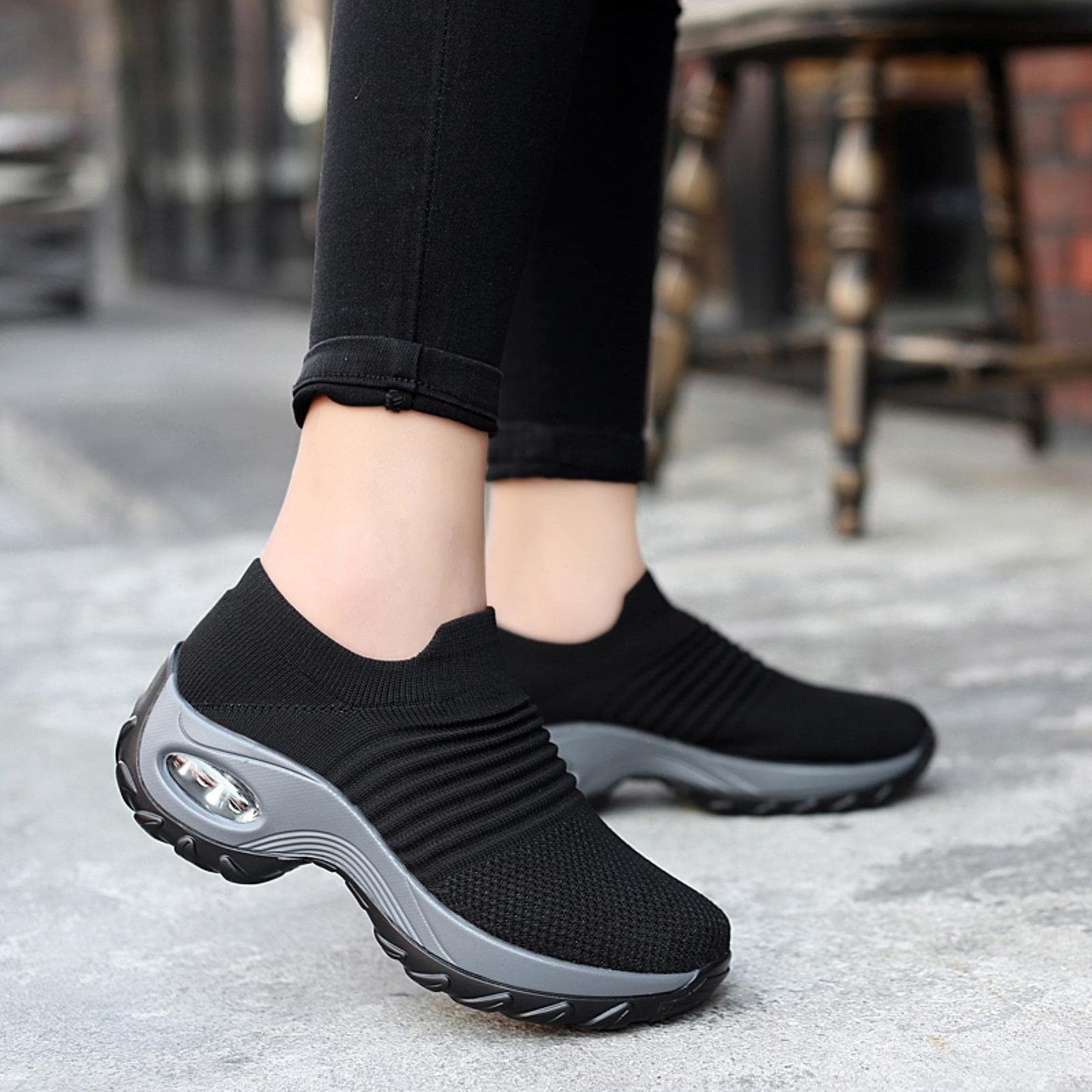 Primavera Donne Scarpe Traspiranti Donna Slip Piatto sulla Piattaforma Tenis per Le Donne Mesh Sock Sneakers Scarpe