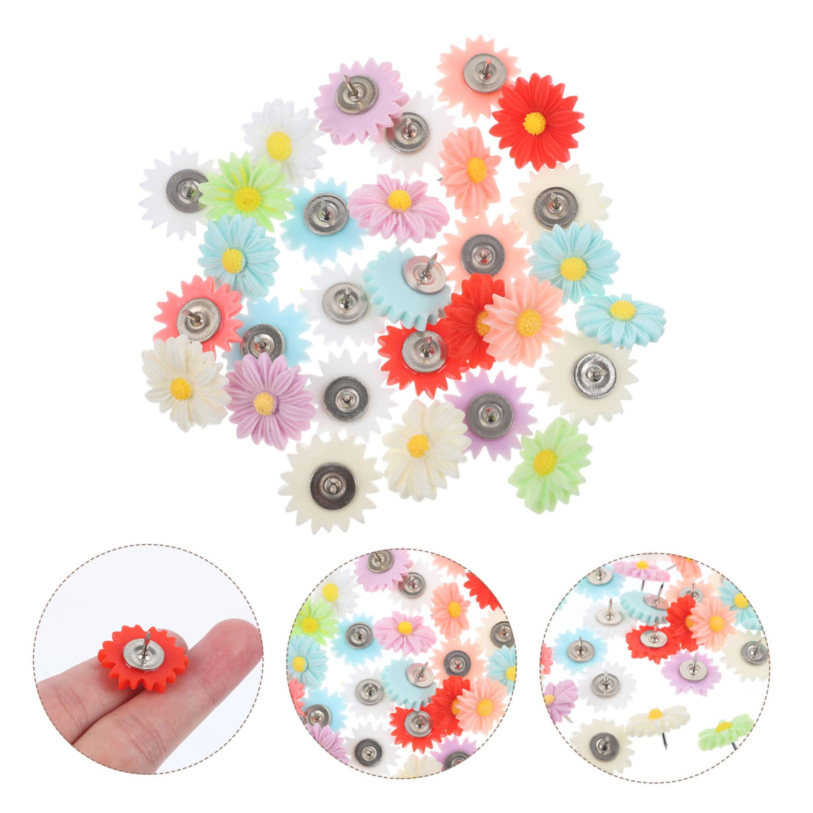 VILLCASE 3 Set Di Eleganti Puntine Da Disegno A Forma Di Fiore Per Lavagna Puntine Da Disegno Per Puntine Da Disegno Da Parete Per 30 Pezzi*3