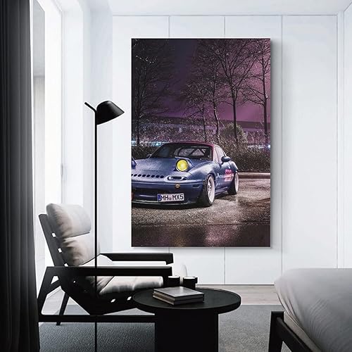 Miniatura 3 de JDM - Póster de neón mate modificado con neón japonés Miata Mx5, arte de pared, decoración familiar moderna, 12 x 18 pulgadas (11.8 x 17.7 in)