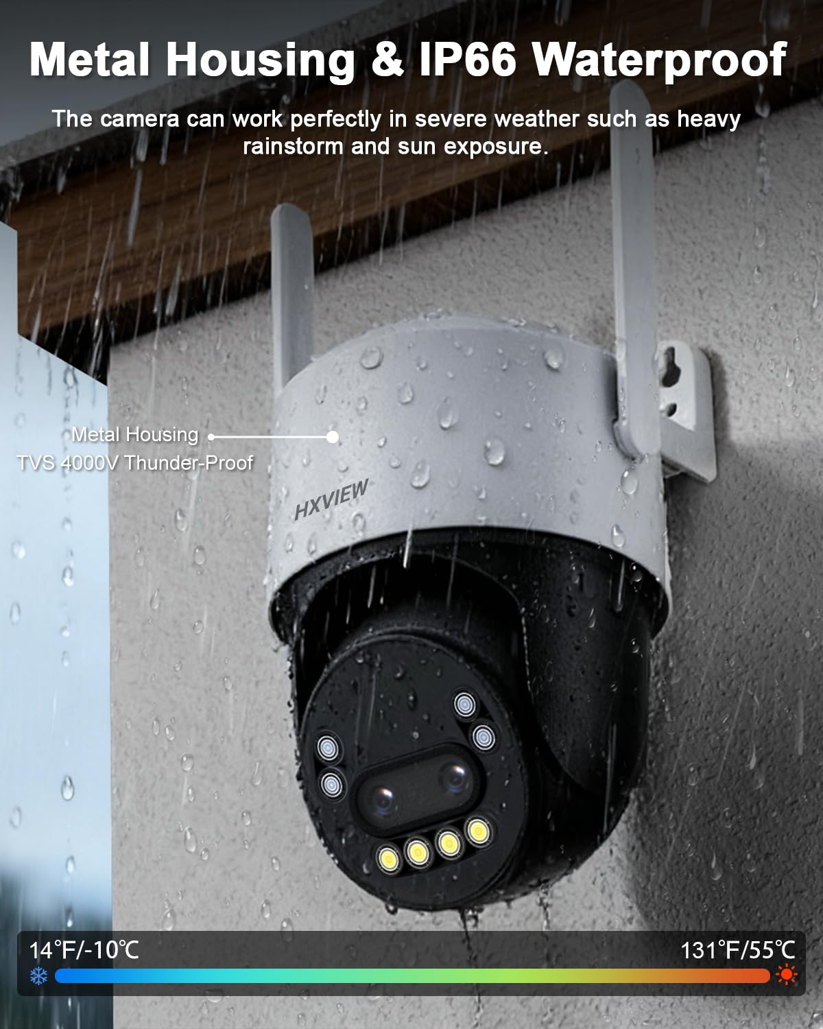 Telecamera di sicurezza PTZ 4K per esterni con zoom ibrido rapido 10X, panoramica a 355° e inclinazione di 90°, vera fotocamera WiFi a doppia lente da 8 MP con tracciamento automatico