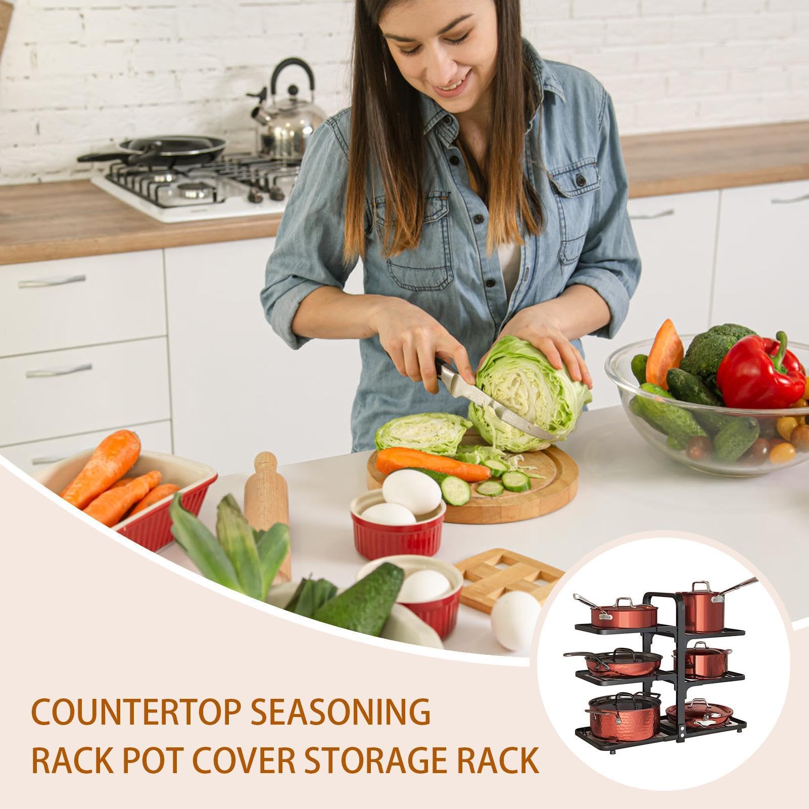 Organisateur de rangement sous meuble pour casseroles et poêles Étagère
