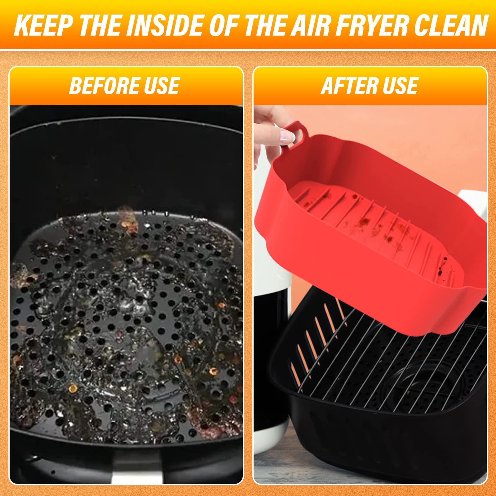 Set 3 Accessori Per Friggitrice Ad Aria In Silicone - Teglie Riutilizzabili Per Airfryer, Forno E Microonde - Foto 7