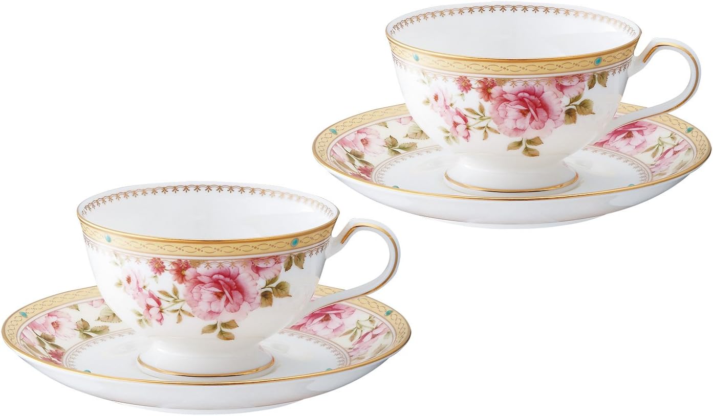 Noritake P97221/4861 Noritake Cup & Saucer (Pair Set) (Can Be Used as Coffee and Tea), 6.3 fl oz (190 cc), 2 Pieces, Bone China