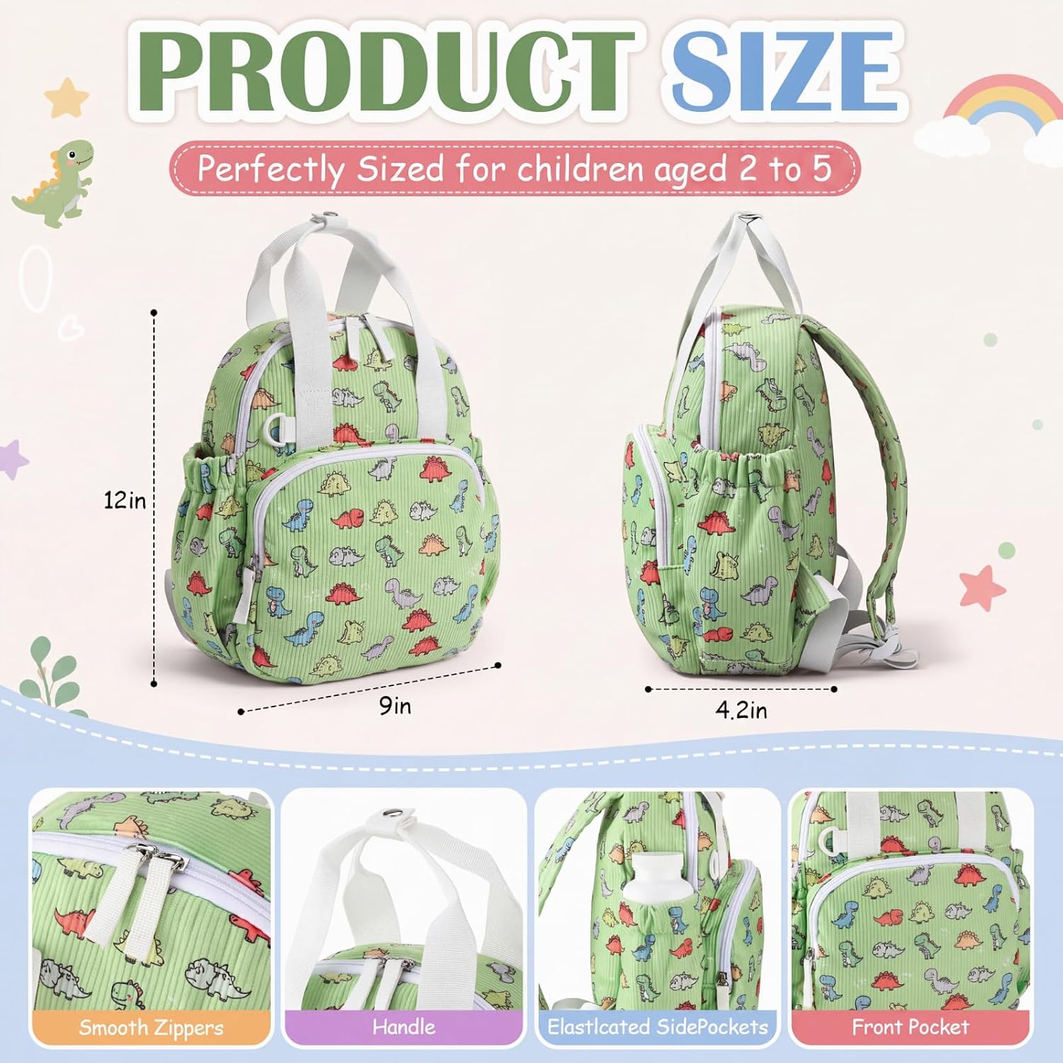 24 Toddler Backpack Corduroy Preschool 12
