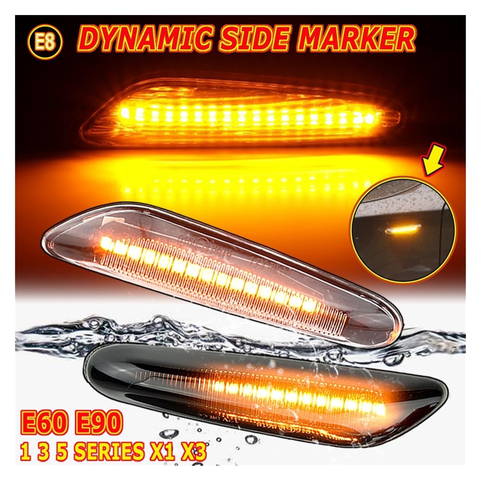 Mini uniwersalne wskaźniki Dla BMW 3 Dla Seria E46 Sedan Dla Wagon Facelift 2002-2005 Motocyklowe kierunkowskazy LED Dynamiczne boczne znaczniki skrętu