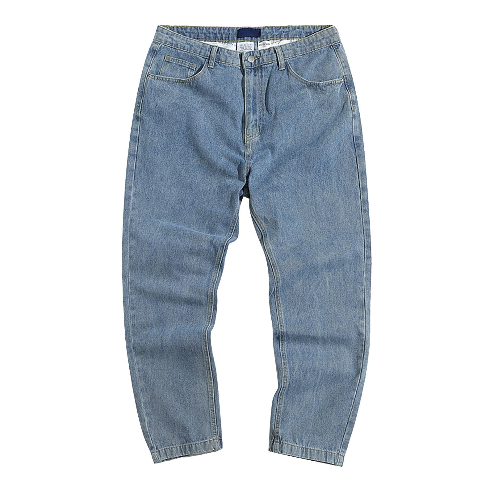 Baggy Jeans Herren - Y2K Style Denim Hose Regular Fit Stretch Straight