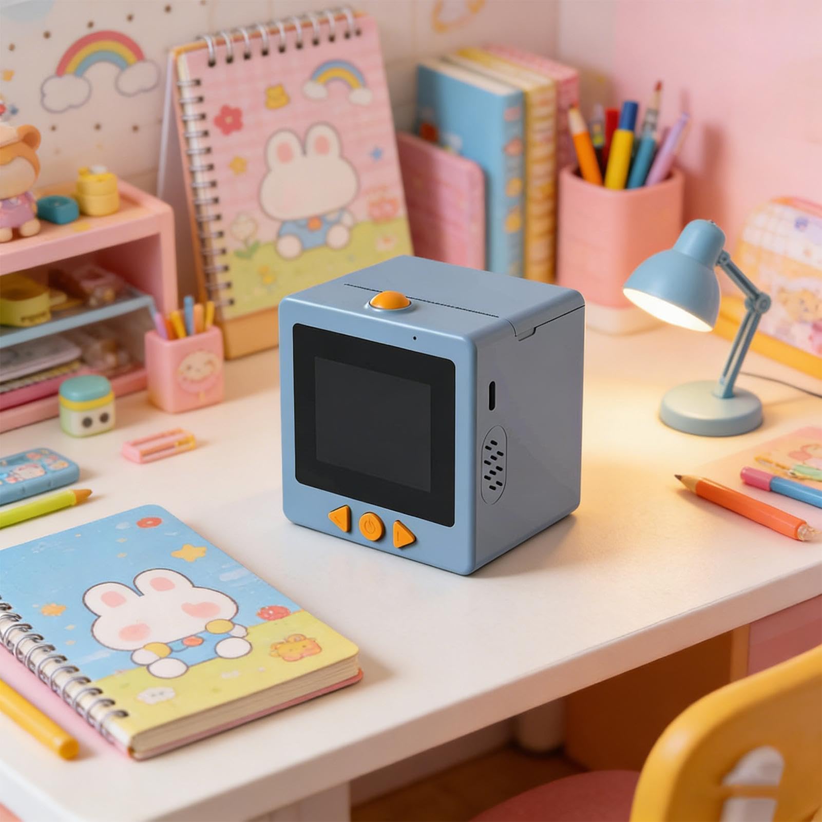 Stampante adesiva - Scatola di stampa portatile senza inchiostro con | attivazione vocale AI, stampante per etichette con schermo di visualizzazione per casa, lavoro, scuola, dispositivo di stampa