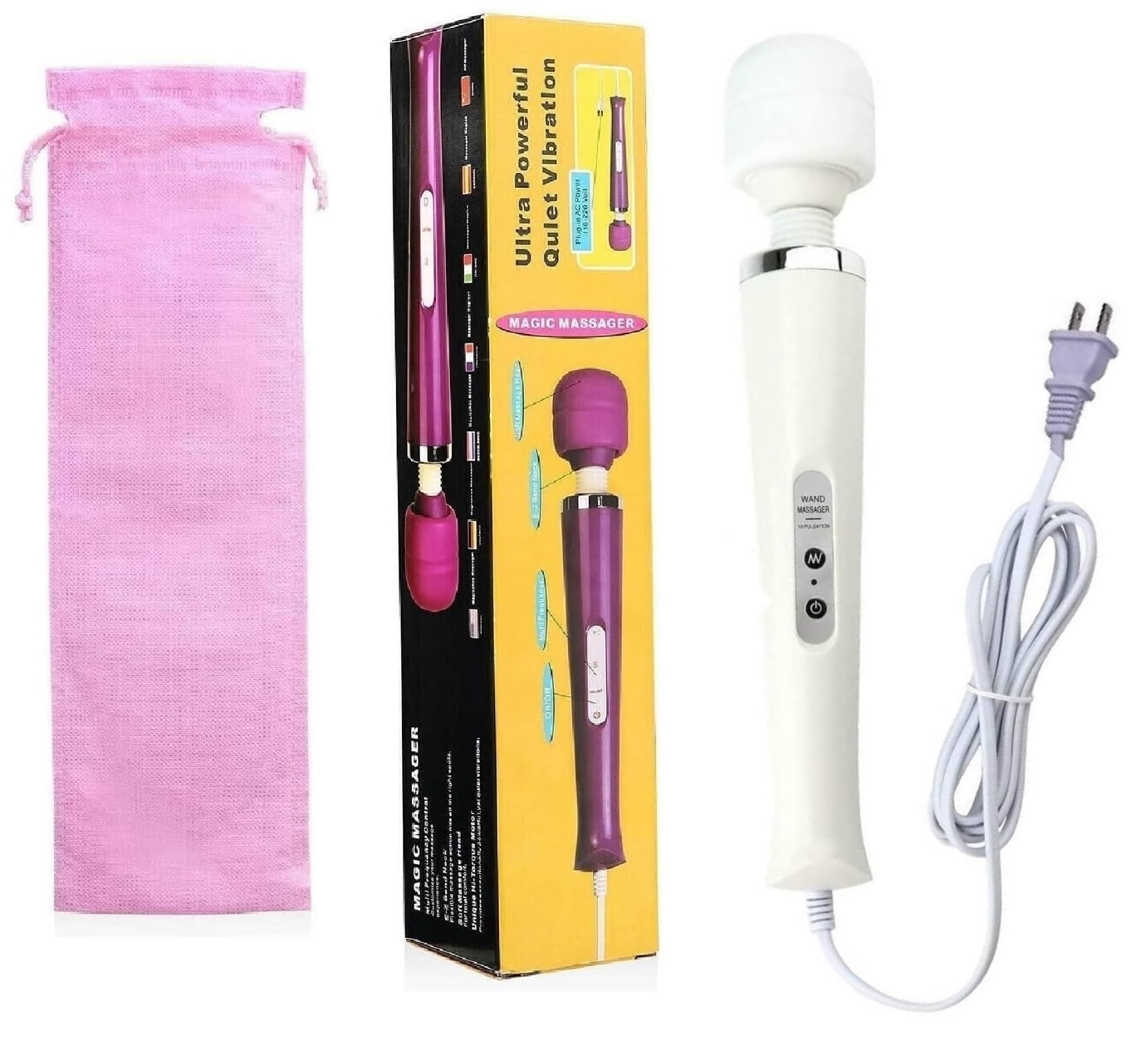 Powerful Massager Back Vibrating Massage for Woman Men Sport Recovery Muscle Aches Pain Shoulder Foot Massagers Tool (White Big Massage)