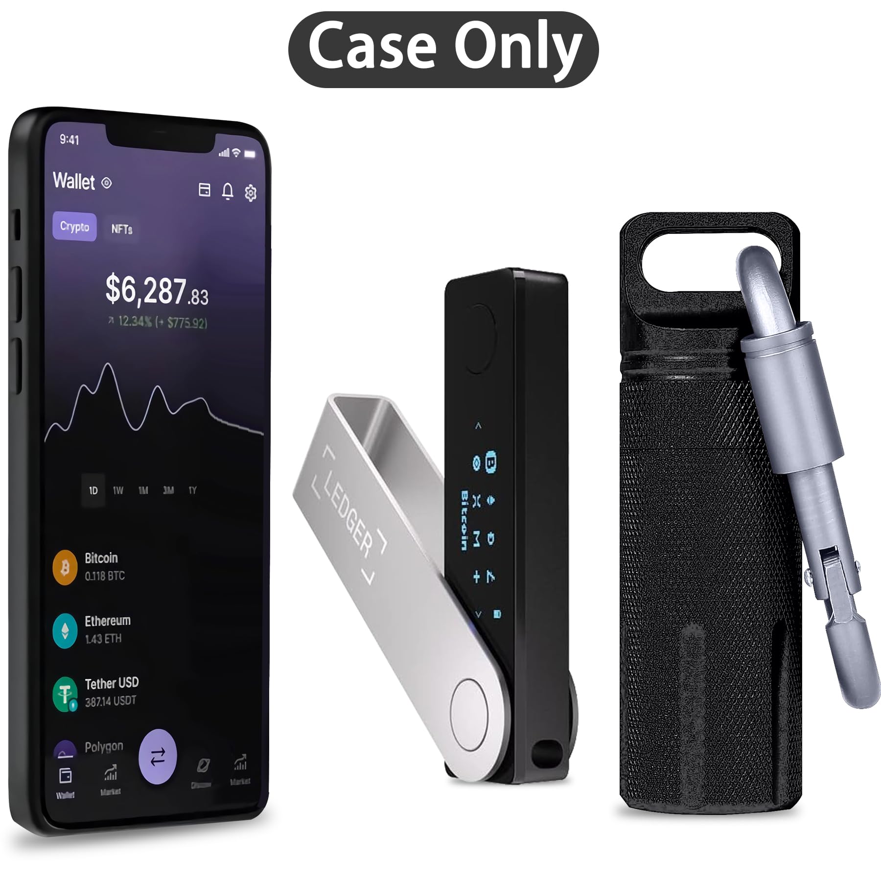 Aenllosi Custodia per Ledger Nano X/Nano S/Nano S Plus Wallet,Nero.(Solo Custodia)