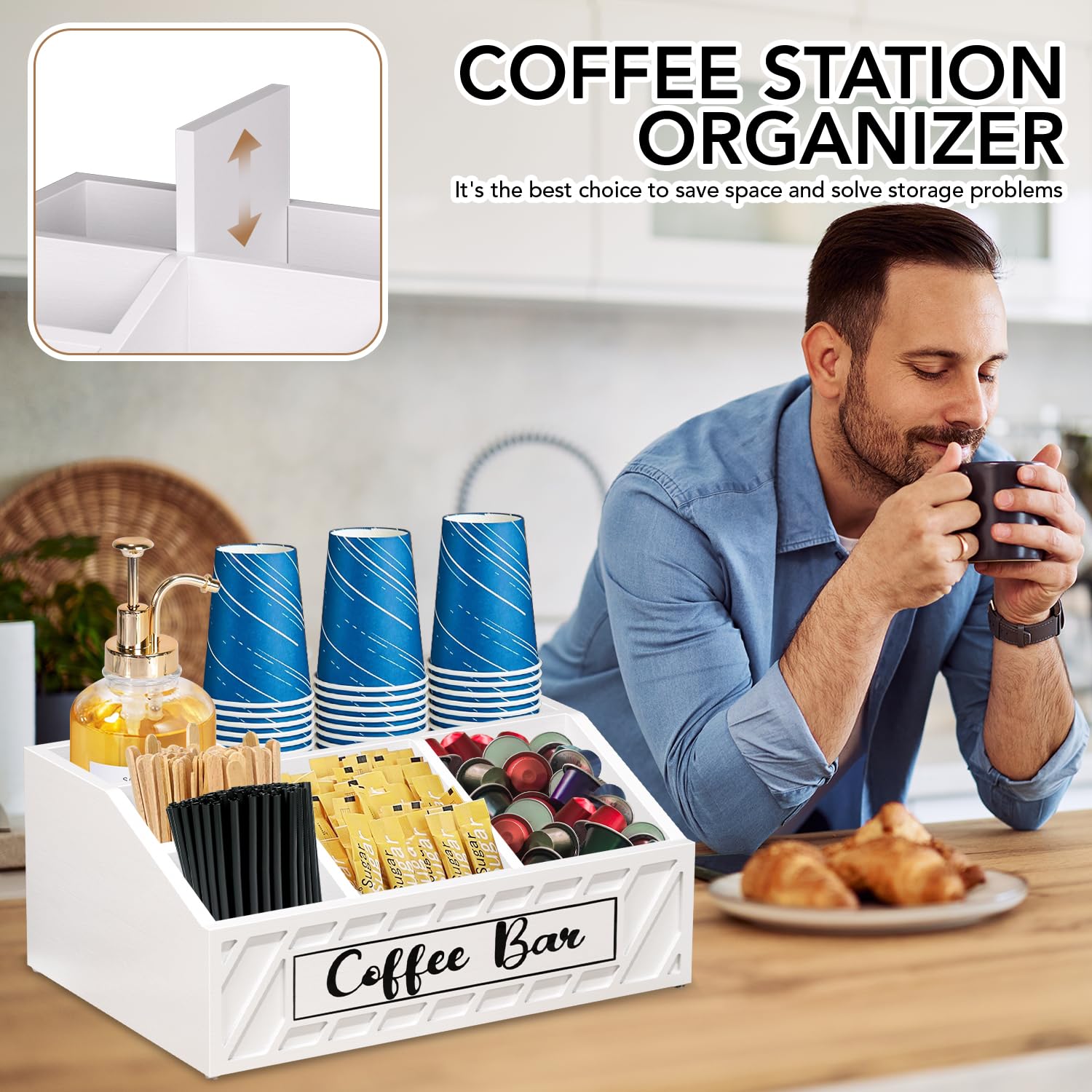 Soporte para cápsulas de café (blanco)