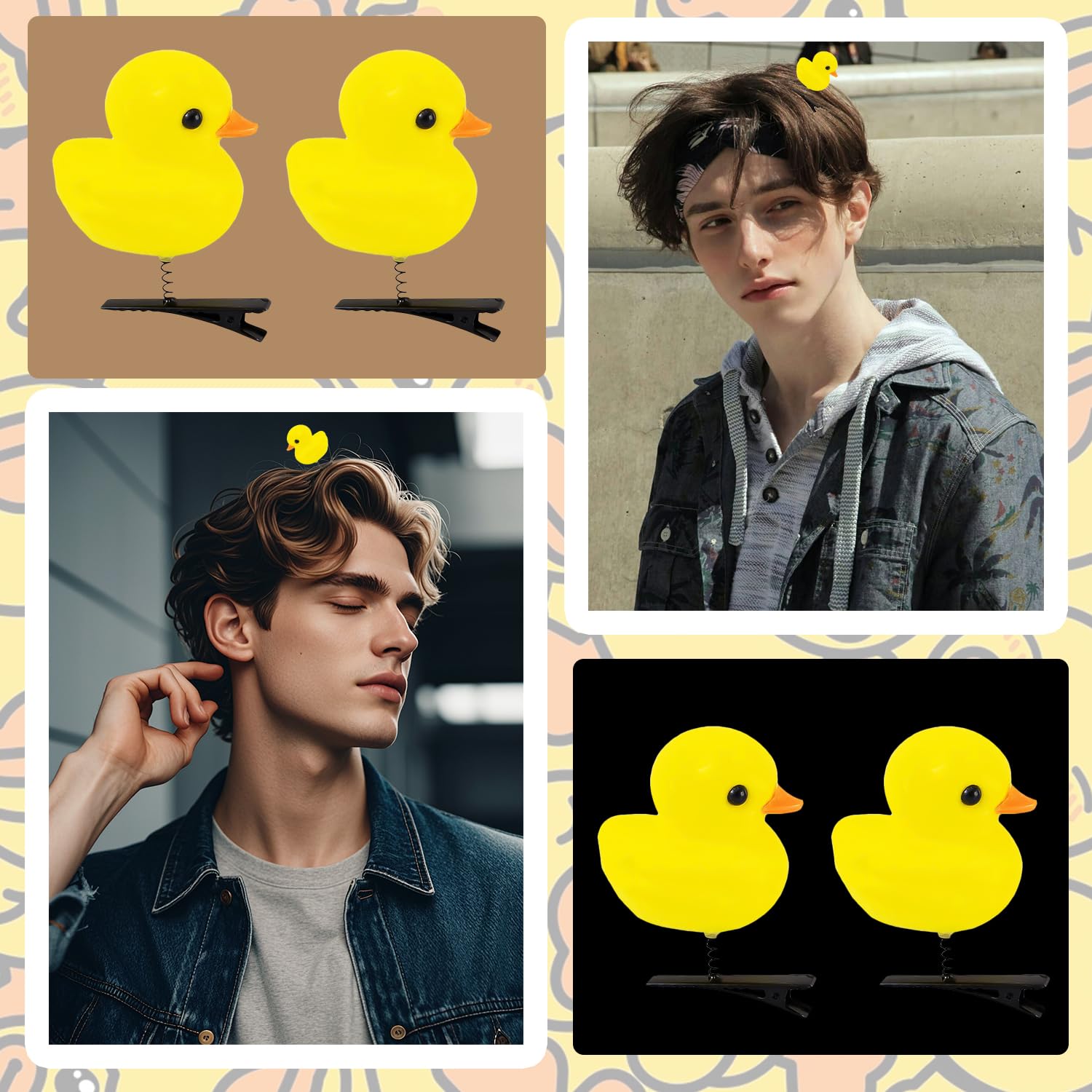 DVOFU 6Pieces Duck Hair Clips Holiday Women Men Party Decor Yellow Kawaii Cartoon Duck Hair Accessories for Adults Children Party Props - Image 4