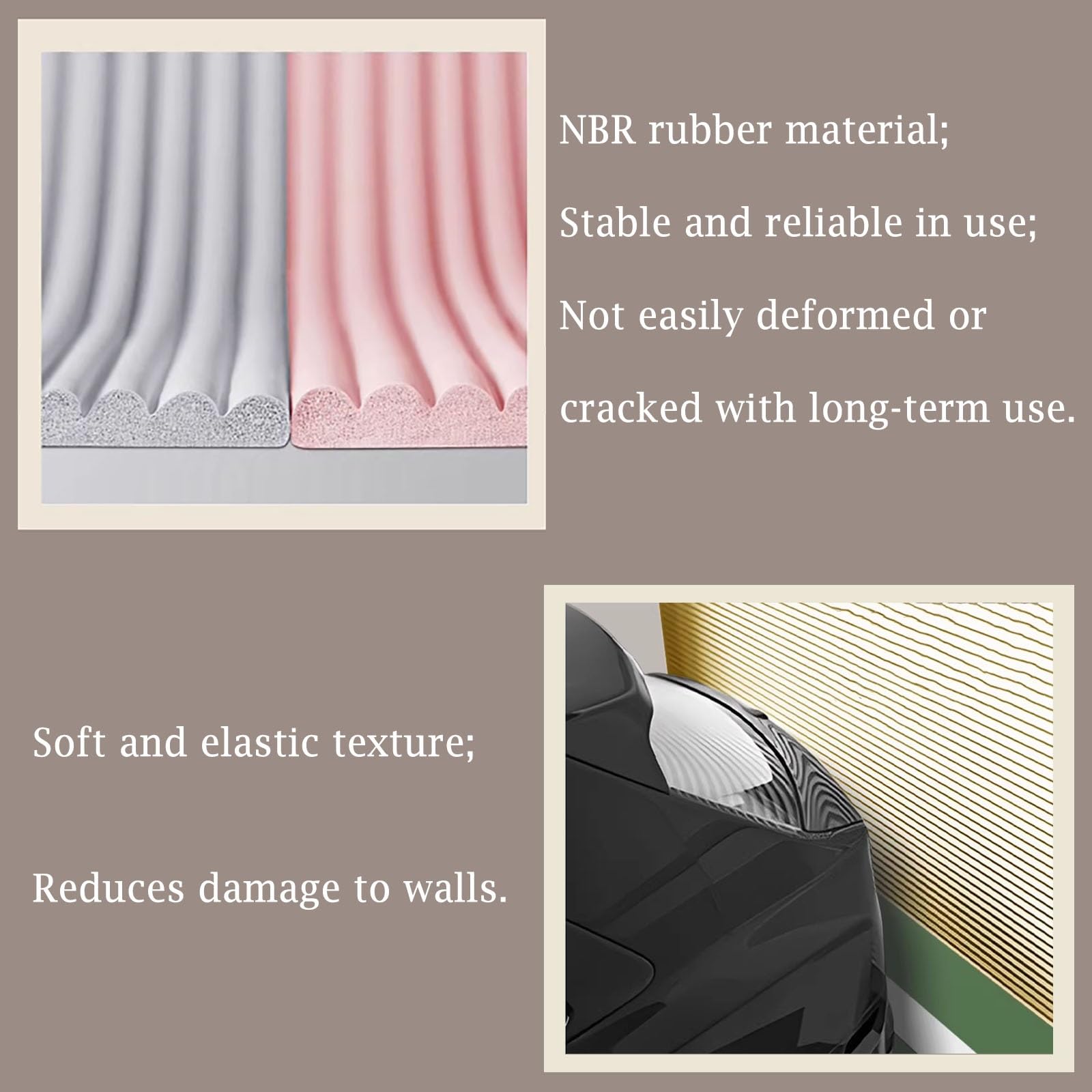 garagen wandschutz Gepolsterte Wandpaneele, blau, Dunkelbraun, rosa, zuschneidbare Anti-Stoß-Eckenschutz für Schlafzimmer, Autotür-Wandschutzstreifen(Pink,W 80 cm L 20 M)