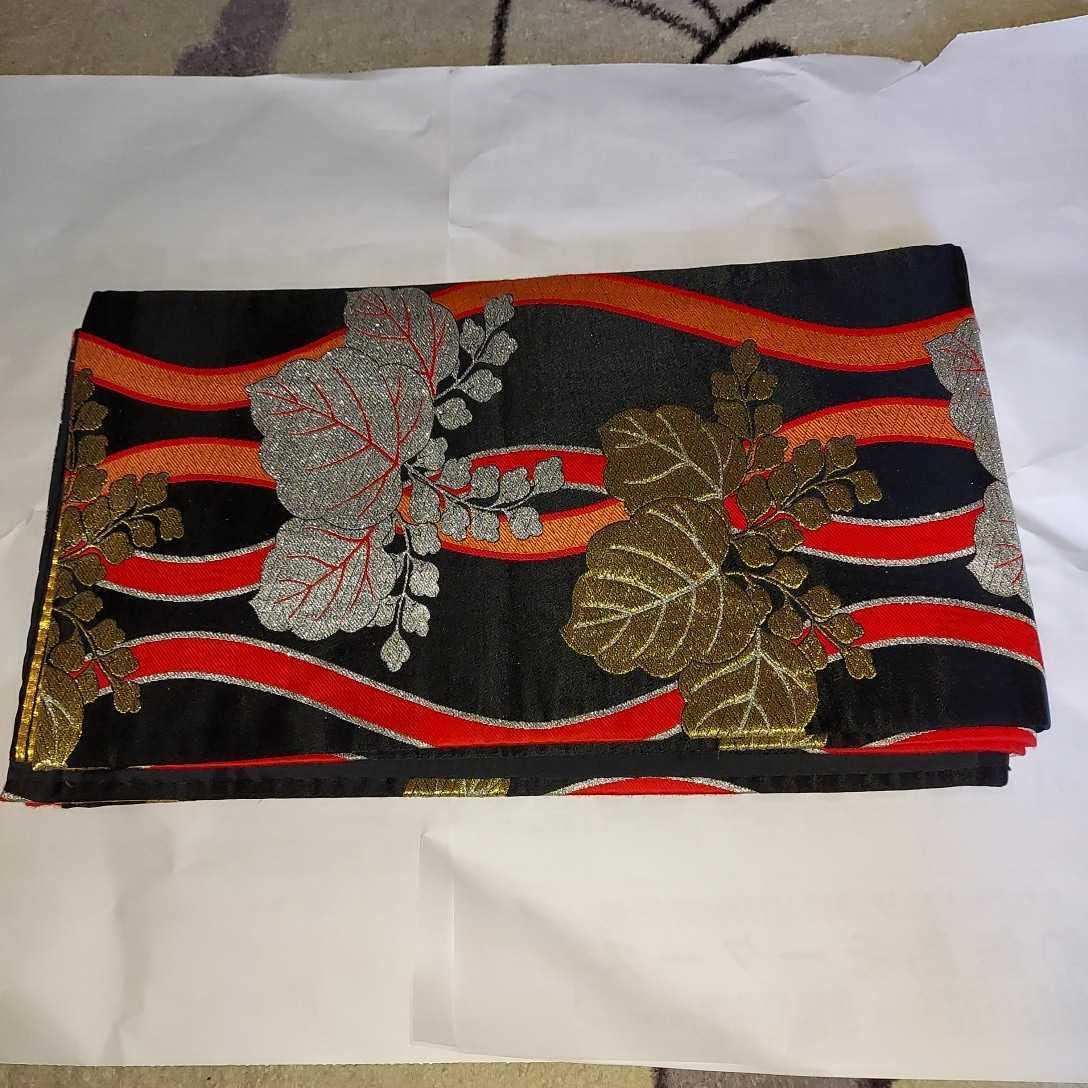 Amazon.co.jp: ふくろおび 西陣織袋帯 正絹袋帯 全通柄袋帯 金糸銀糸で  