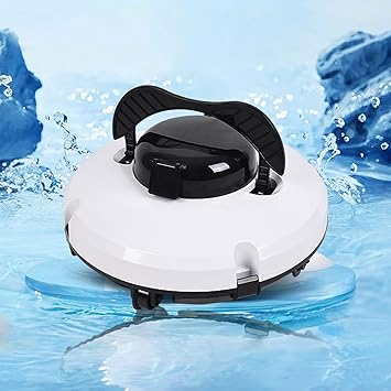 Robotic Pool Vacuum Cleaner, Dual Strong Suction Port, 120min Runtime, Cordless Tangle-Free, Smart Protection System, Ideal for Pools Up to 1000 Sq.ft