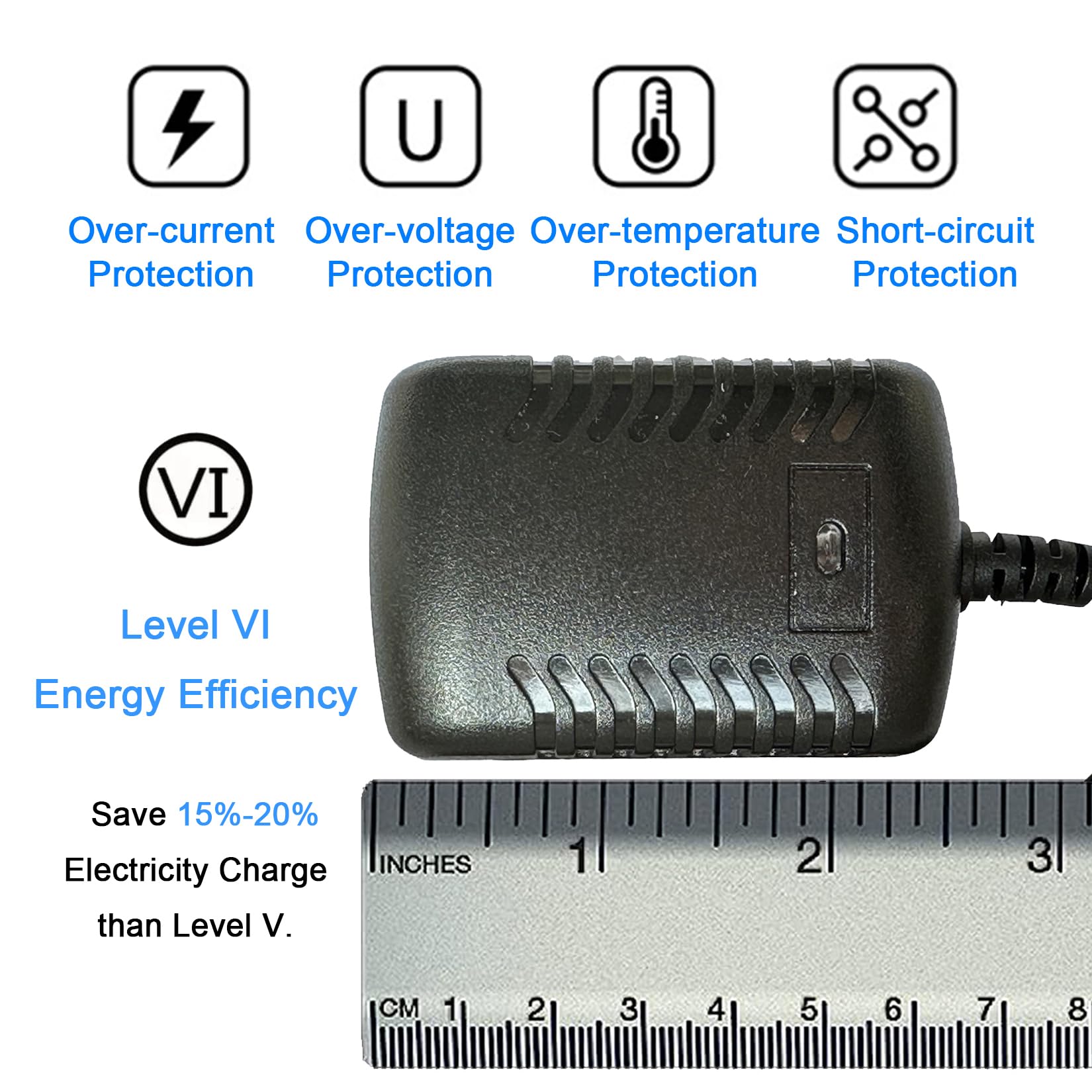12V Charger for Kids Ride on Car, 0.5A Energy Saving Version for Chevrolet Silverado Trail Boss LT Flybar Bumper Car Riding Electric Vehicle Jeep Dodge,12V Battery Charger