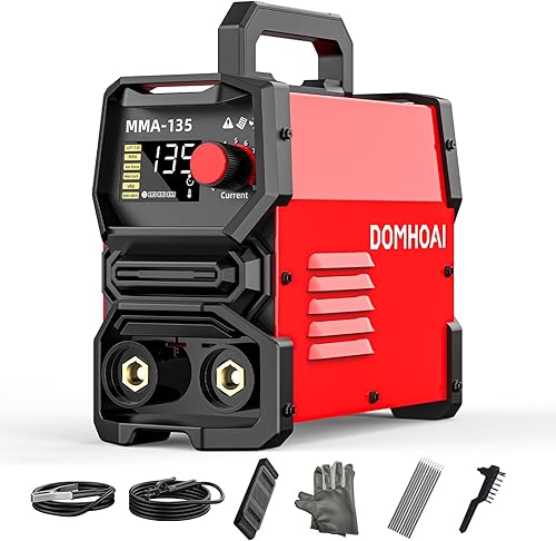 Soldador de palo 135A, máquina de soldadura ARCLift TIG 110V con control sinérgico, inversor IGBT pantalla digital portátil MMA máquina soldadora
