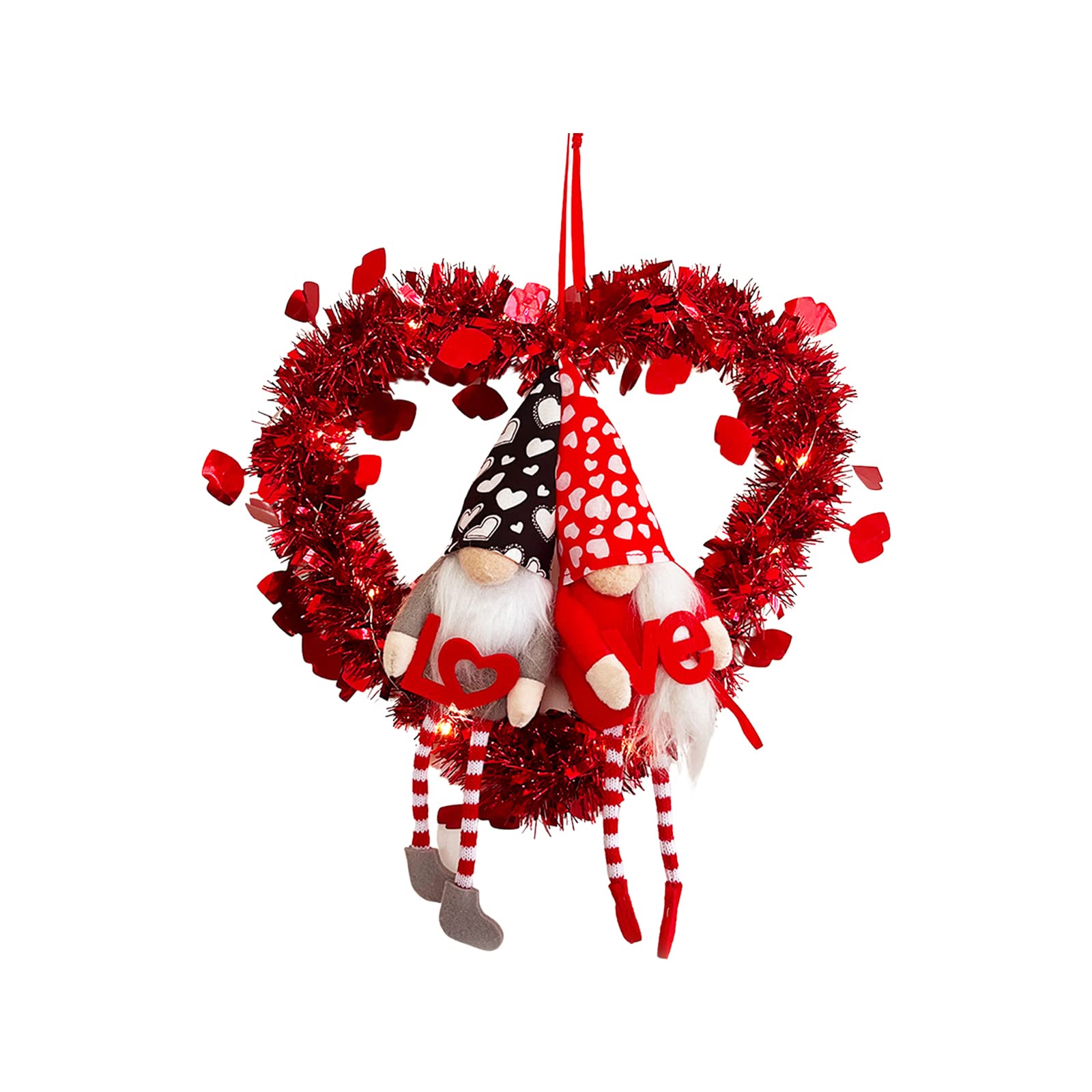 2 Fiocchi Per Ghirlanda Di San Valentino – Rosa Con Cuore Stampato, 50x30 Cm, Per Porta, Albero E Decorazioni
