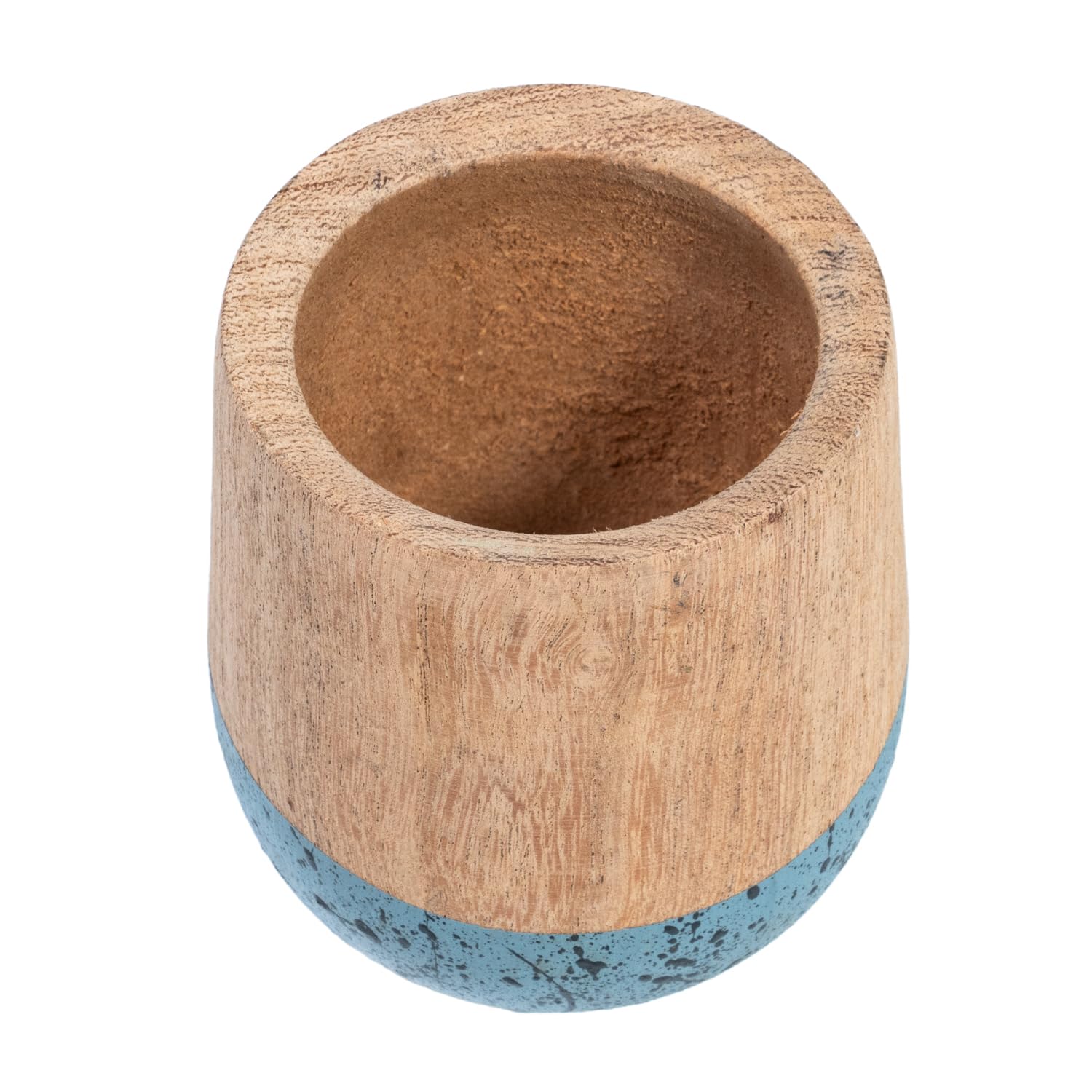 Mate Algarrobo Perita Salpicado Pintado Artesanal Argentino Yera Azucar (celeste)