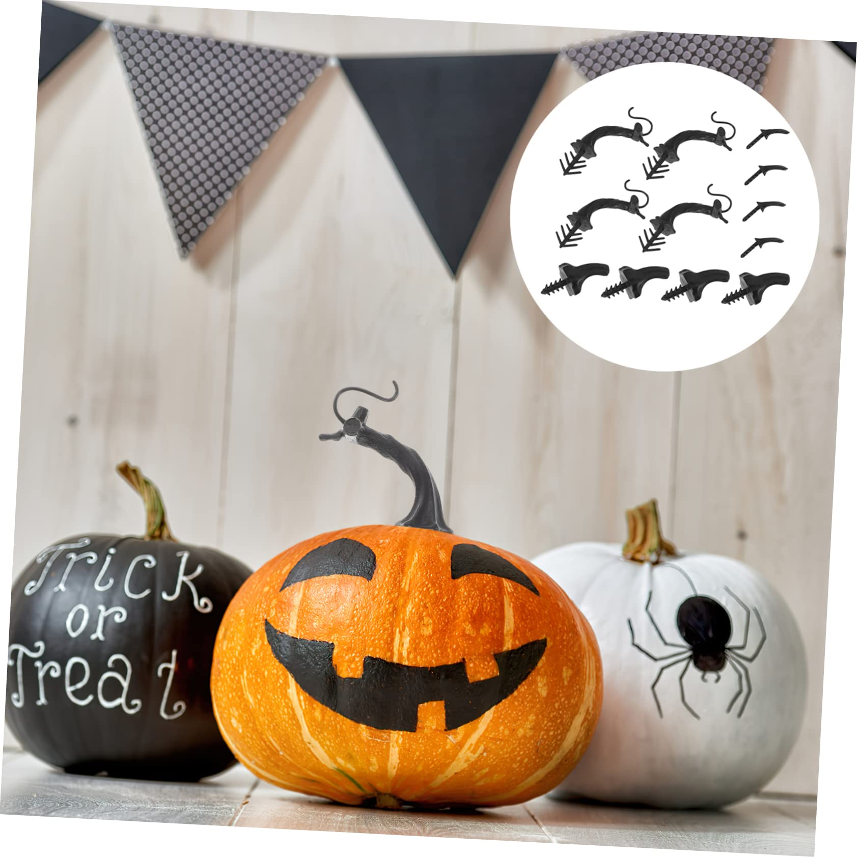 RORPOIR 36pcs Plastic Pumpkin Handle Fake Pumpkin Stems DIY Pumpkin Stem Craft Pumpkin Stems Artificial Pumpkins Decoration Halloween Pumpkin Parts Faux Pumpkin Stems Craft Pack Bulk