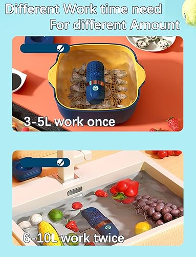 Miniatura 6 de Máquina limpiadora de verduras y frutas, dispositivo purificado de limpieza de frutas a prueba de agua con tecnología de purificación de iones OH