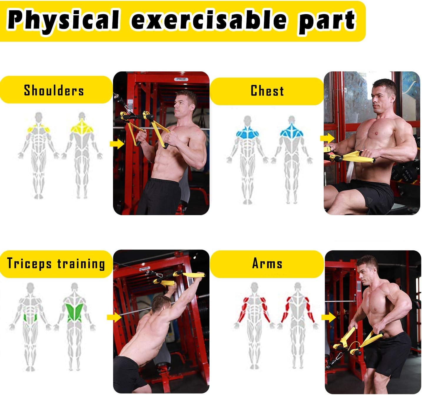 Clothink Cable Machine Handle Attachments, Rowing Machine Handle Set Pull Down Exercise Handles
