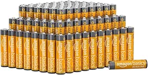 Amazon Basics 100-Pack AAA Alkaline High-Performance Batteries, 1.5 Volt, 10-Year Shelf Life