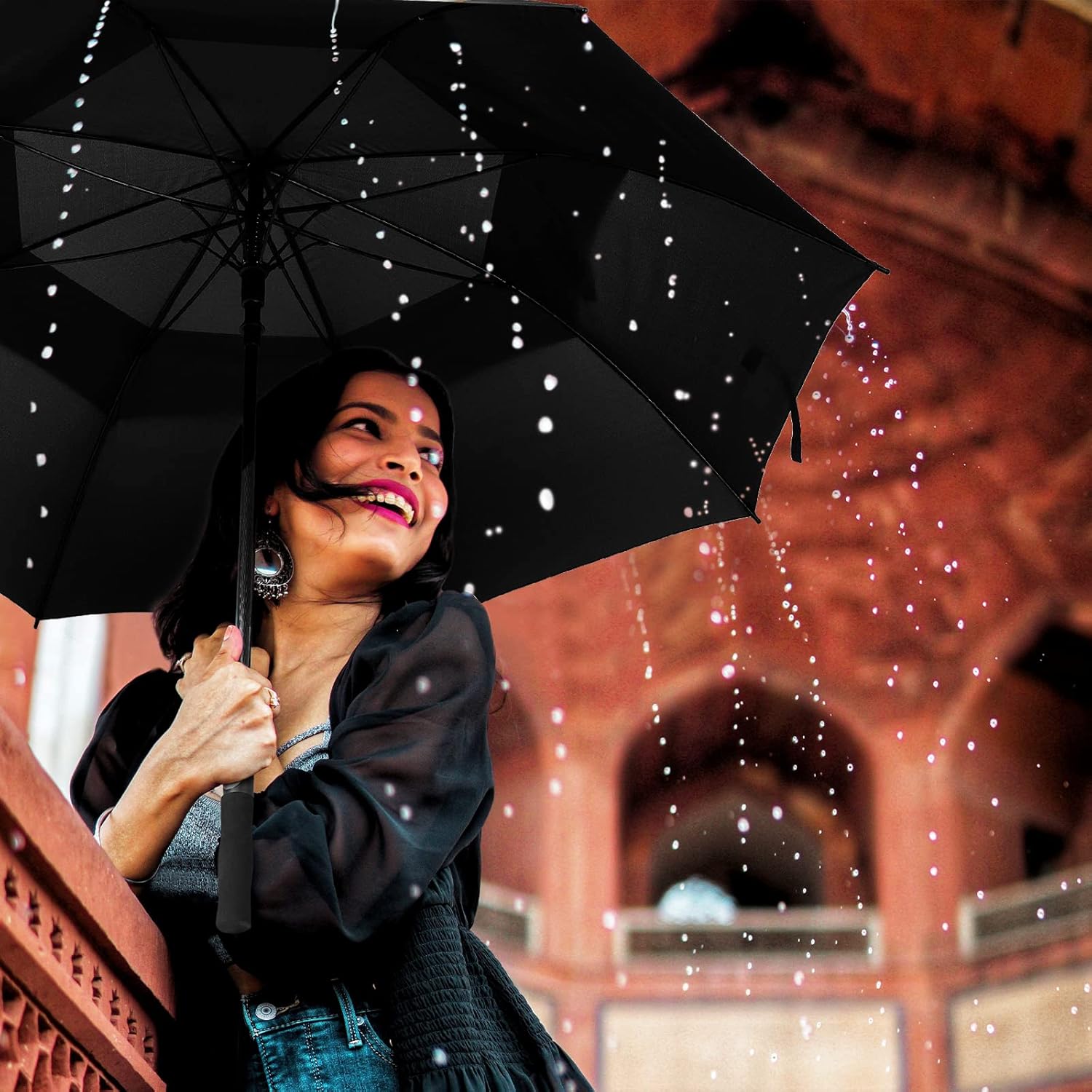 Reginary 3 Pack 62Inch Extra Large Golf Umbrella Automatic Open Oversize Travel Rain Umbrella Double Canopy Vented Windproof Waterproof Stick with Sponge Handle UV Protection for Men Women - Image 7