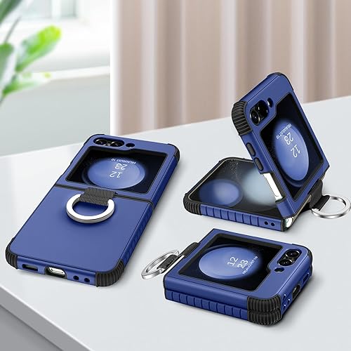 Miniatura 7 de BENTOBEN Funda para Samsung Galaxy Z Flip 5, Z Flip 5 5G, resistente 2 en 1, cuerpo completo, resistente, a prueba de golpes, con anillo, para