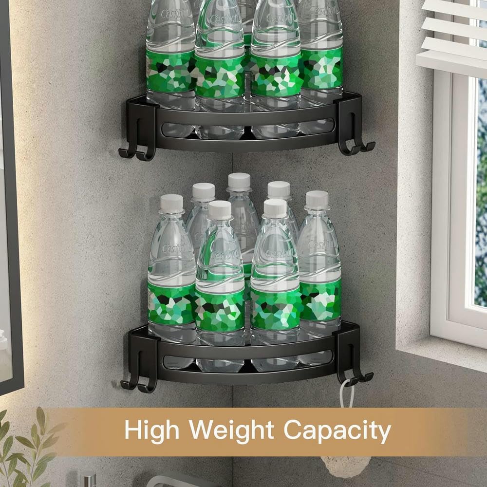 ZBDZSW Estante Ducha Esquina Triangular 2 Piezas Soporte para maquinilla Afeitar Adhesivo sin Taladro Organizador Estante Almacenamiento baño y Almacenamiento Estante Inodoro,Cocina sin Orificios