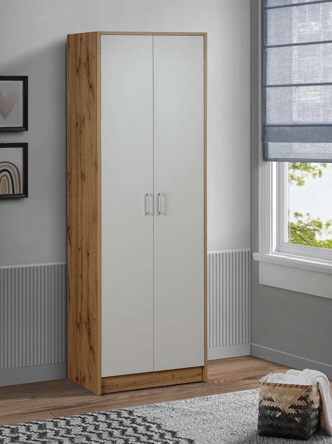 junco Plank Giona Engineered Wood Book Shelf and Display Unit (Oak White)-image-23