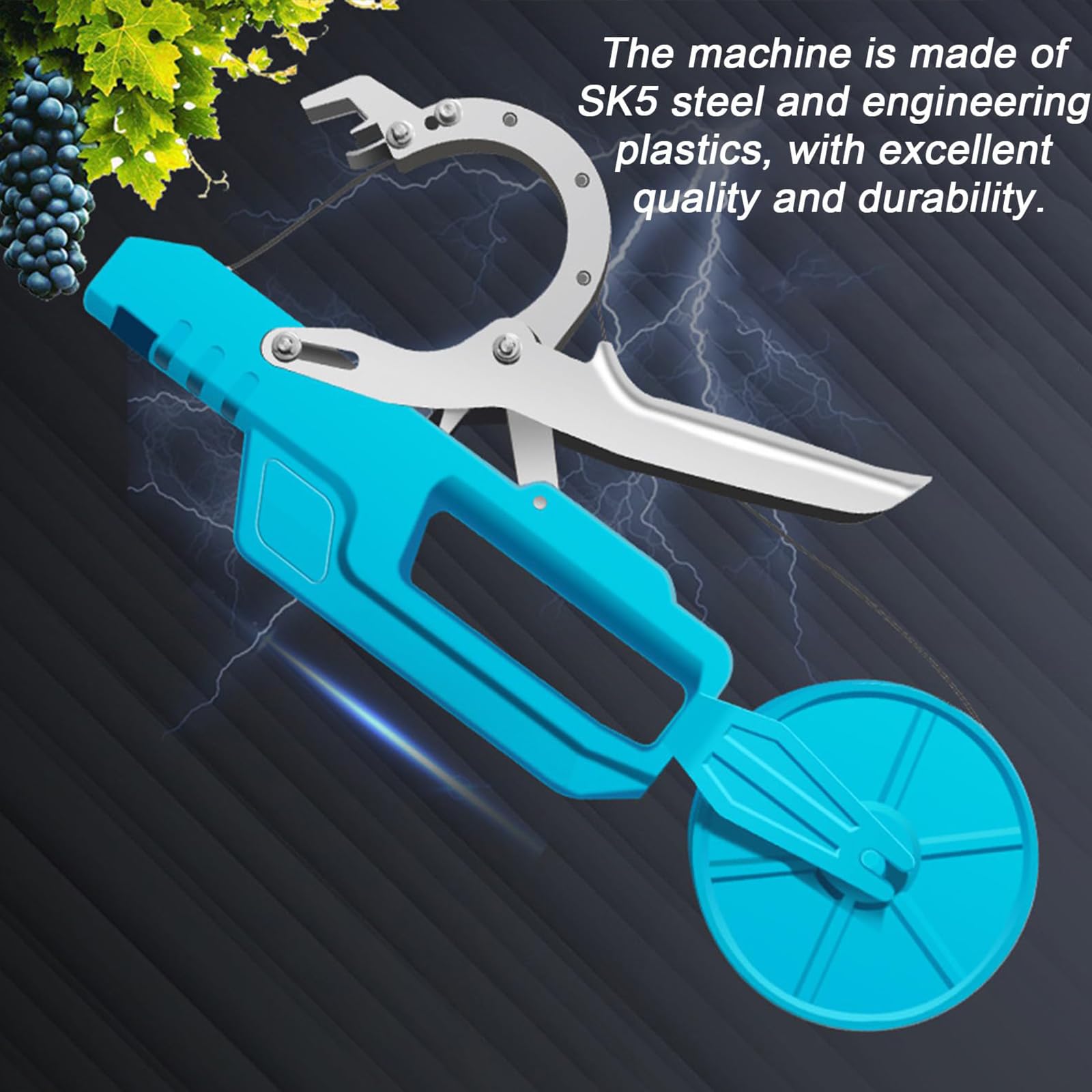 Máquina Atadora Eléctrica, Herramienta de Atado para Viñas con Baterías 2000mAh, Diámetro de Rama 5cm, Atadora de Plantas para Jardín y Viñedo, Uvas, Tomates, Pepinos y Flores
