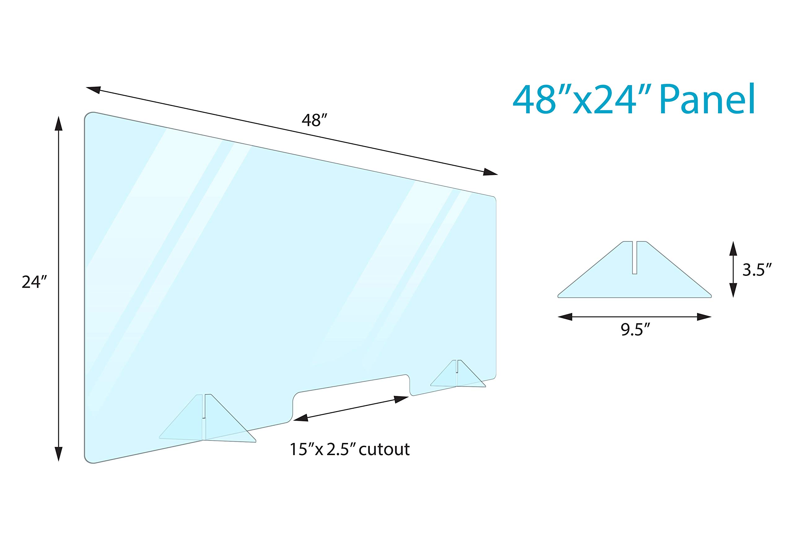 4 Pack Plexiglass Barrier For Counter Plexi Glass Screen 48x24 Desk