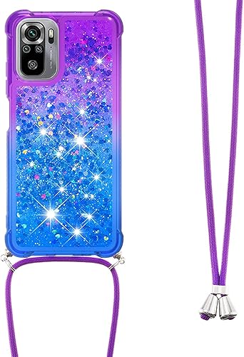 Miniatura 2 de XYX Funda para Xiaomi Redmi Note 10s, Gradient Quicksand Funda protectora a prueba de golpes para mujeres y niñas con correa ajustable para Redmi