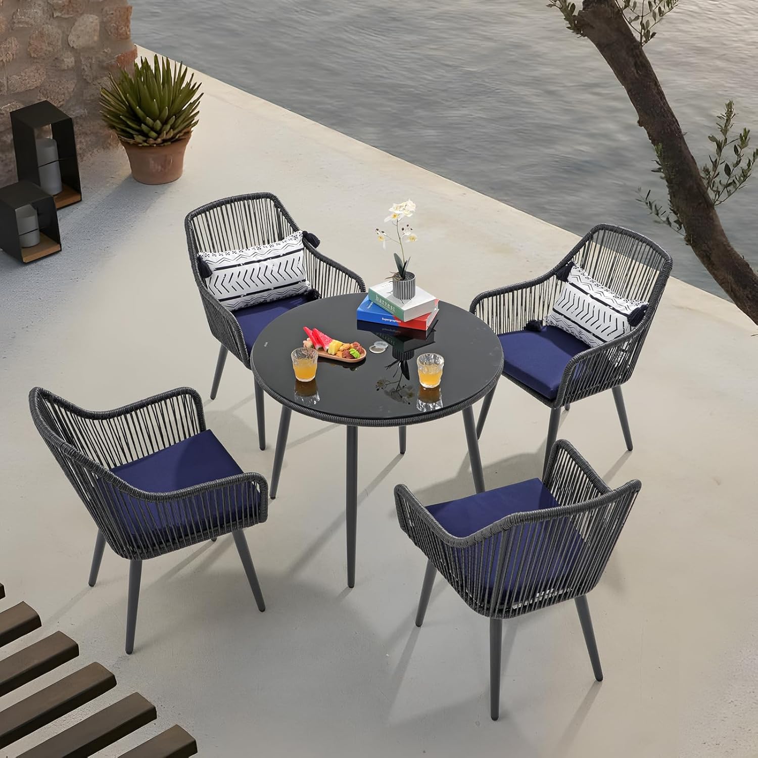 Patiorama 5Piece Patio Dining Set, Outdoor Dining Table
