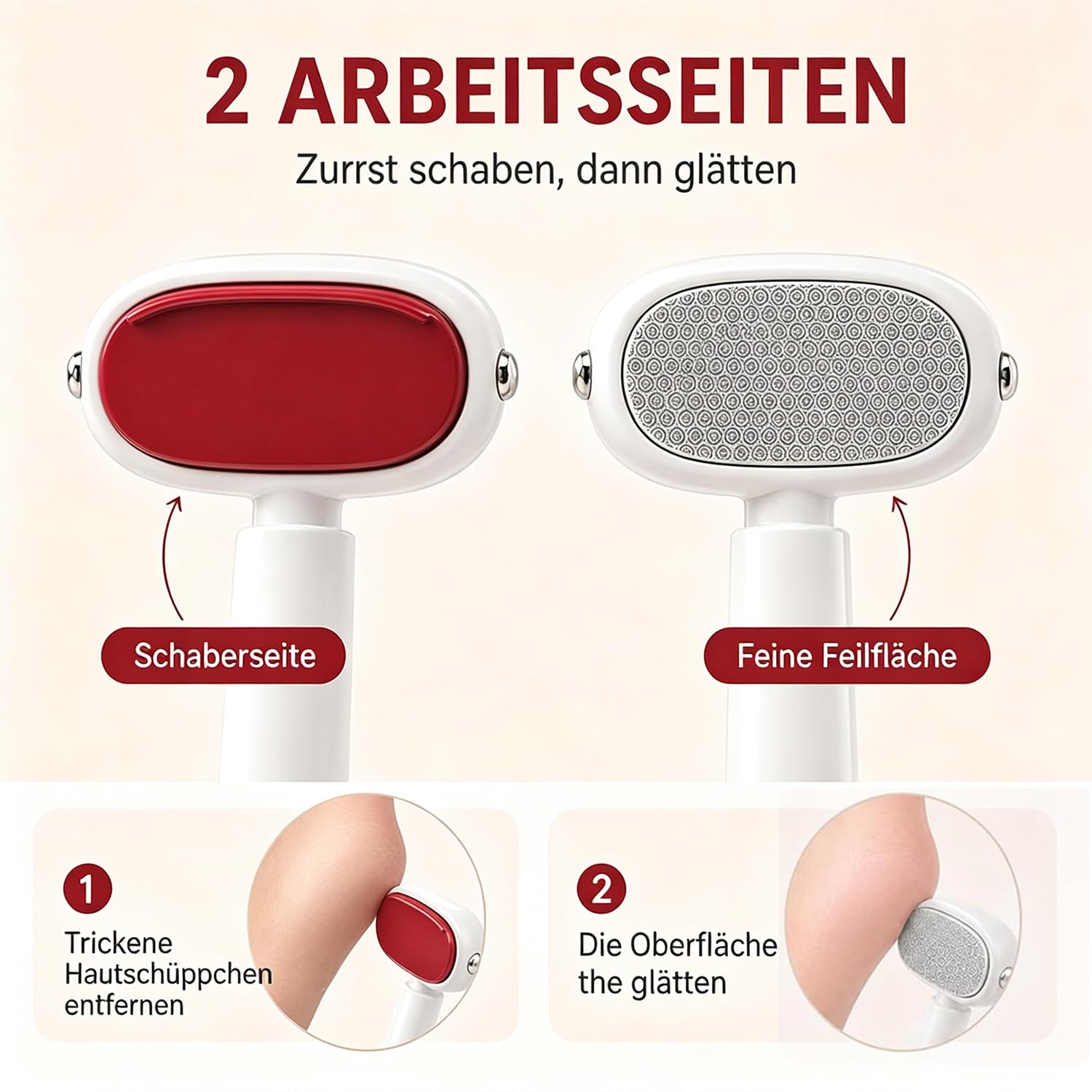 Doppelseitige Fußfeile Hornhautentferner für Fersen (2PCS Mix)