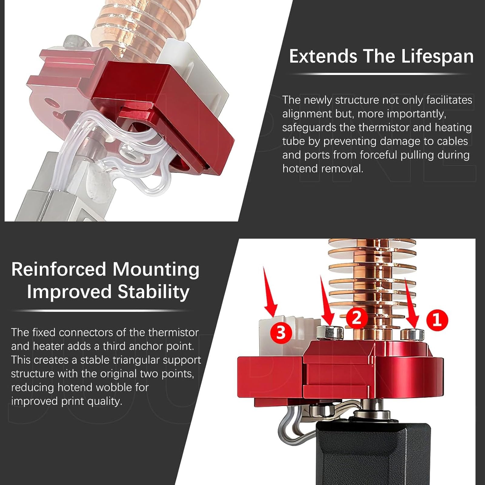 Topiky Kit de Hotend de Acero Templado, Boquillas para Impresora 3D, | Para Pro, rendimiento confiable, disipador de calor de cobre