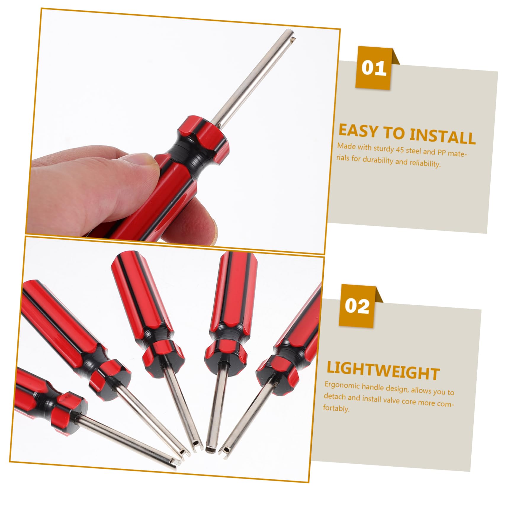 TOPBATHY 5 Sätze Werkzeuge Zur Reifenreparatur Bausatz Auto Reifenventilkernentfernungsinstrument Fahrrad -reifen -ventil -kernentfernungsinstrument Kernzieher Polypropylen 5 Stück * 5