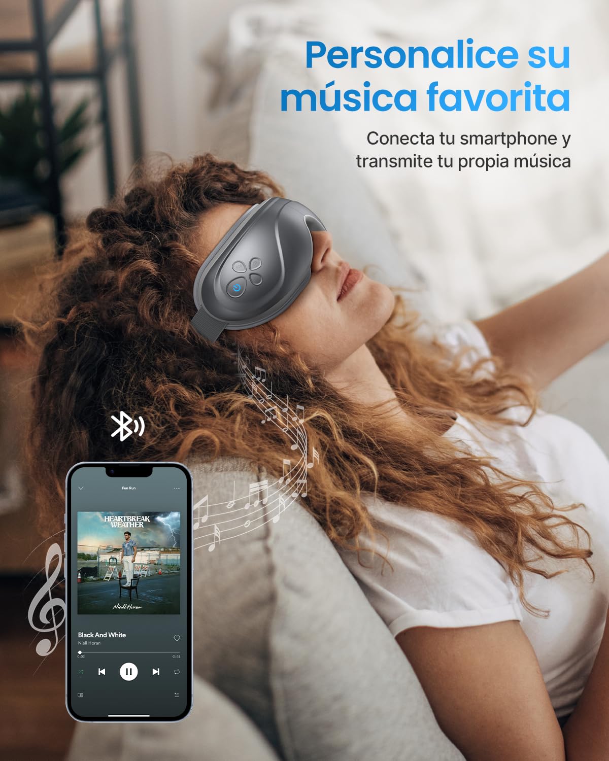 RENPHO Eyeris 2 Masajeador de ojos mejorado con niveles de calor, vibración compresión, 5 modos, antifaz masajeador recargable por la sequedad ocular, la hinchazón, el cansancio ocular y las ojeras