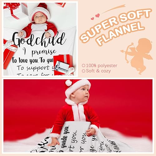 Miniatura 6 de Rtteri Regalo cristiano para bebé, manta de felpa para bebé con respaldo punteado, manta de bautismo con cita de las Escrituras, versículo bíblico