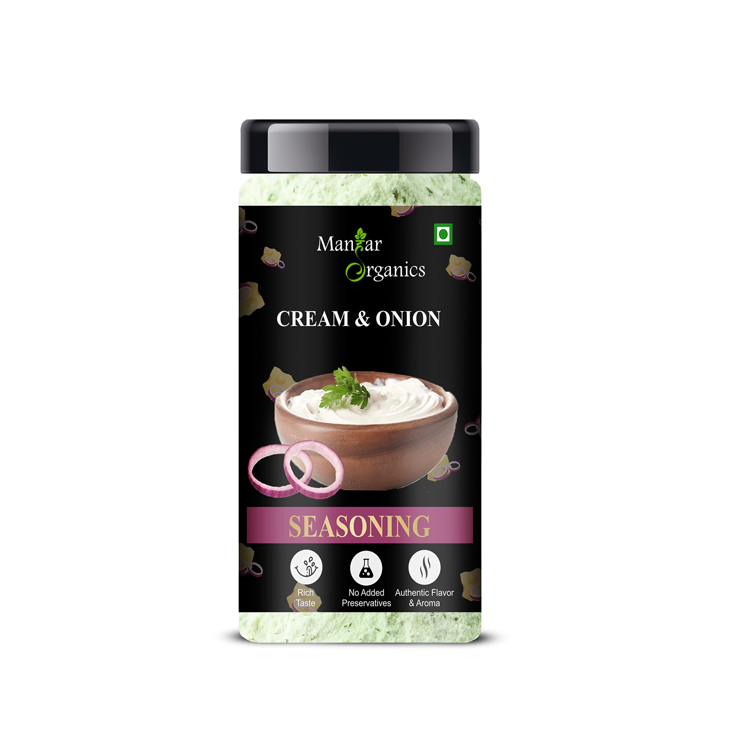 ManHar Organics Cream & Onion Powder Seasoning Jar 150gm (Perfect for Chips, Makhanas, Nachos, Snakes, French Fries) (B0C3D9N4YP) Amazon Price History, Amazon Price Tracker