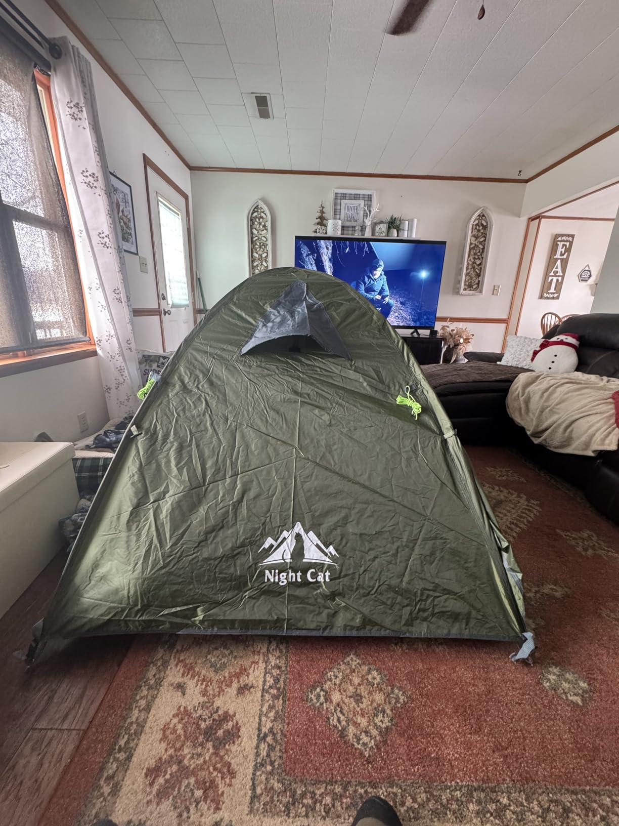 Night Cat 2-Persons Backpacking Tent: Waterproof Lightweight Camping Tent for Two People Hiking Outdoor Mountain with Aluminum Poles and Rainfly Green customer photo 6