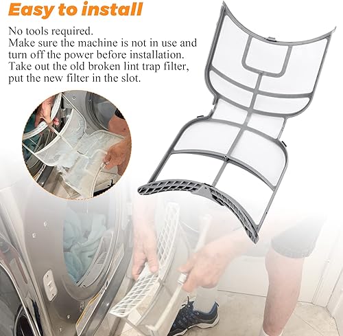 Miniatura 6 de Blutoget ADQ73373201 - Filtro de pelusas para secadora LG Kenmore de Blutoget, reemplaza ADQ733732 PS7787727 DLEX9000V DLEX8000V DLEX8000W DLEX5000V