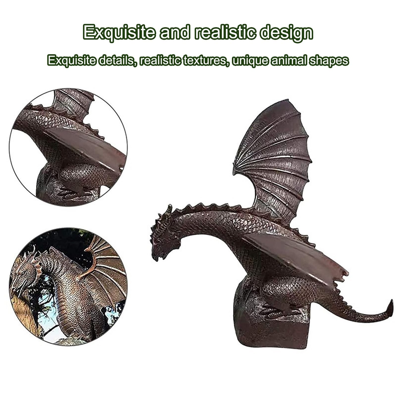 Résine Naturelle Ornements de Fontaine d'eau Statue Rétro pour Aquarium Bassin Jardin