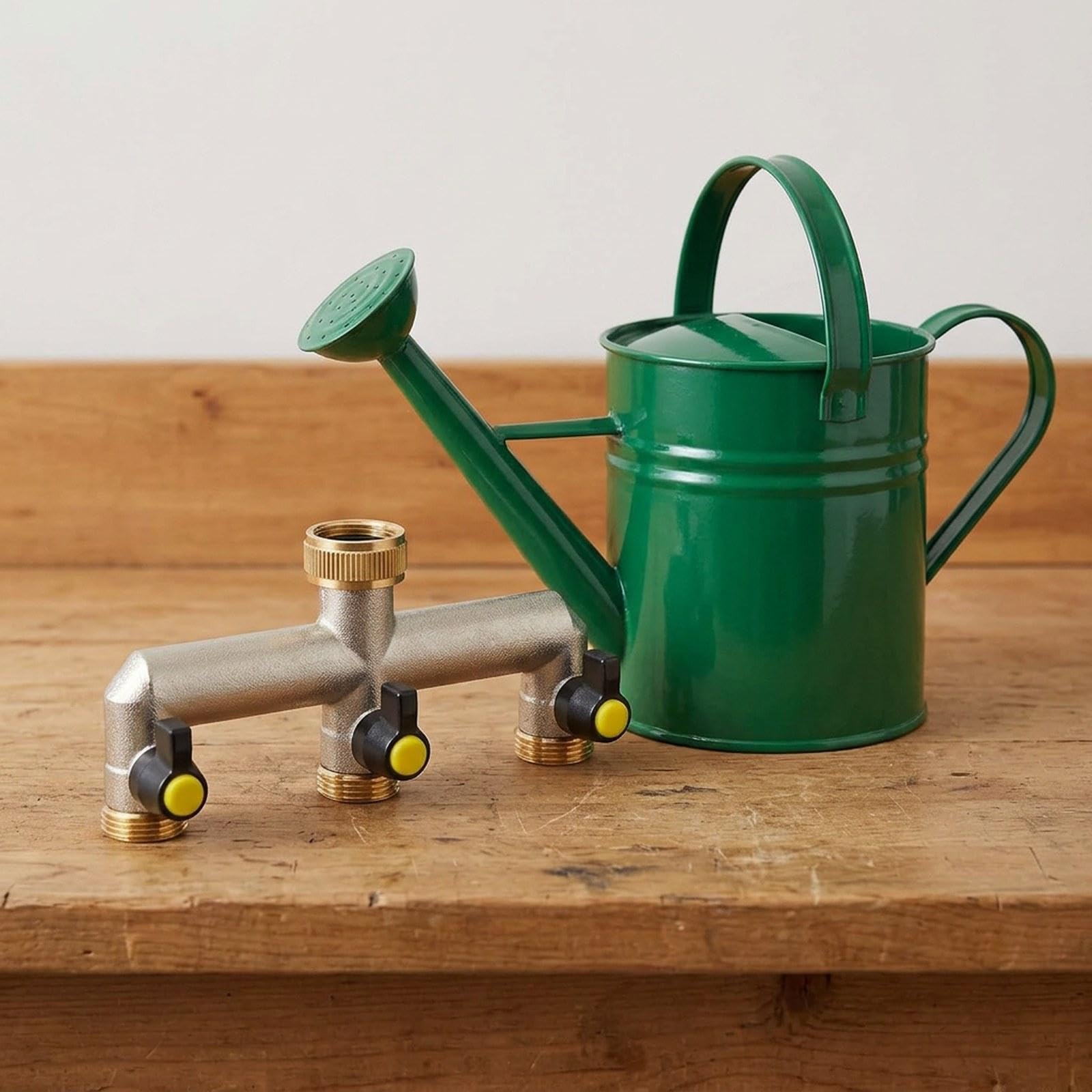 Sdoppiatore Tubo da Giardino Connettore Valvola Ottone Rubinetto Estensione Facile Utilizzo Adatto per Prato Giardino Spazio Commerciale Irrigazione, Nero Giallo