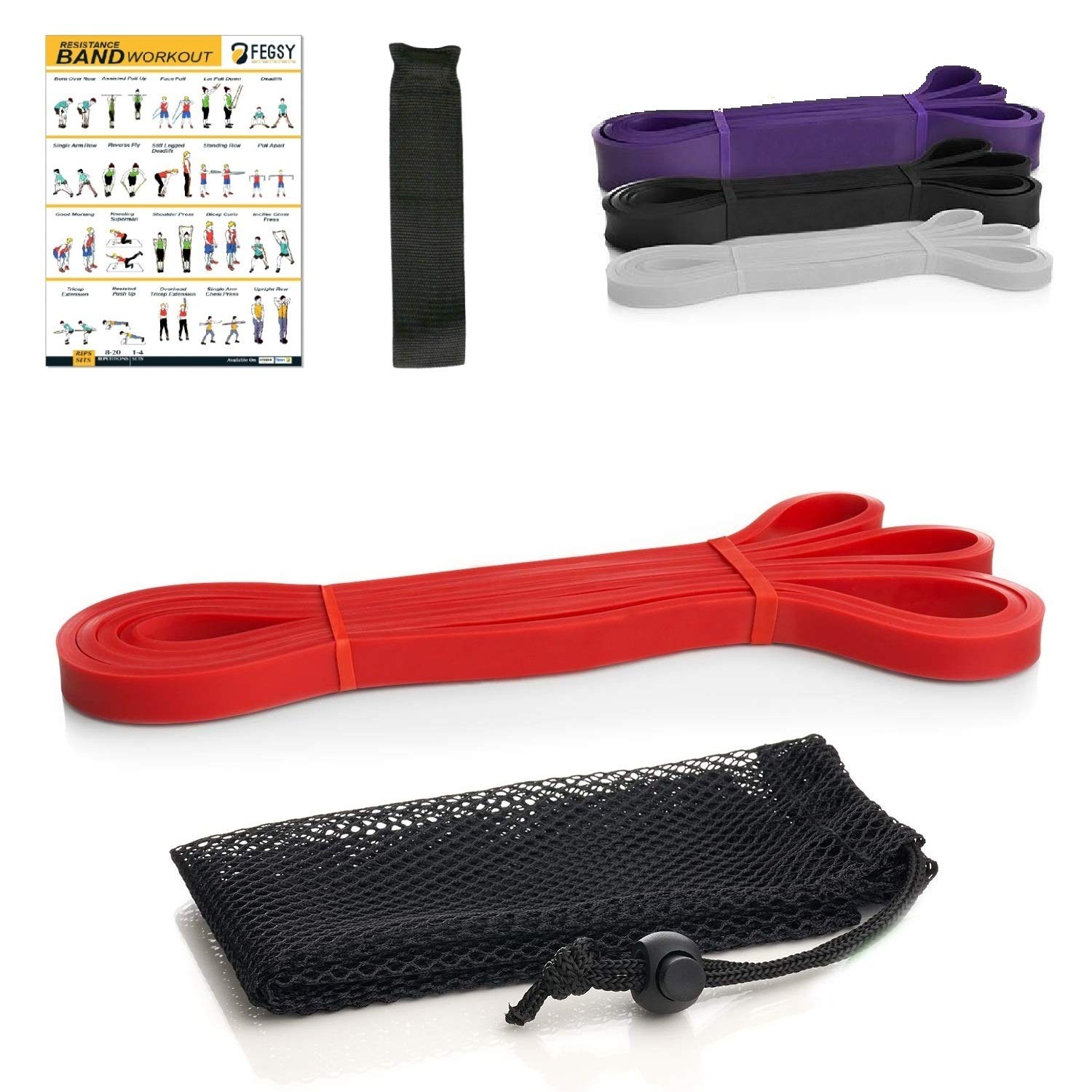 Fegsy Resistance Bands For Exercise Stretch Loop Pull Up Assist