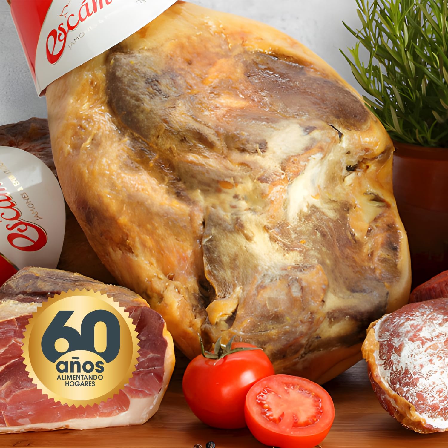 Jamon Bodega Serrano Gr | Escamez Prosciutto | Jamón Reserva sin Pata | Perniles de 6 a 7 Kilos | Jamon Curado | Embutido de Curación Superior a 18 meses | Sin Gluten